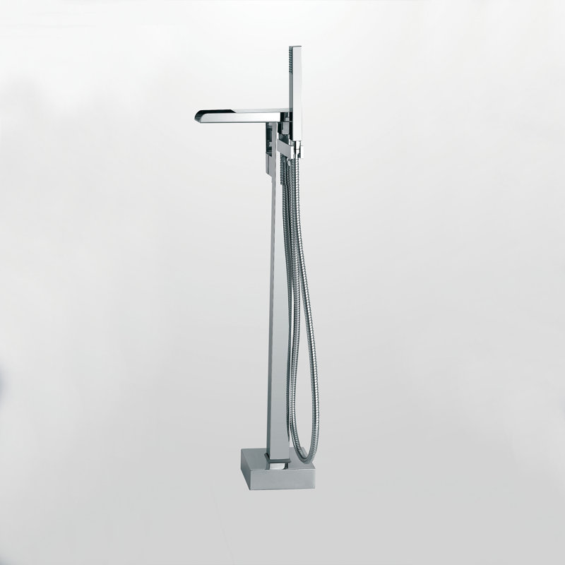 Infinity Chrome 1-Handle High-Arc Freestanding Tub Faucet with Hand Shower