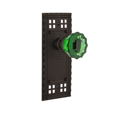 Craftsman Plate with Crystal Emerald Door Knob