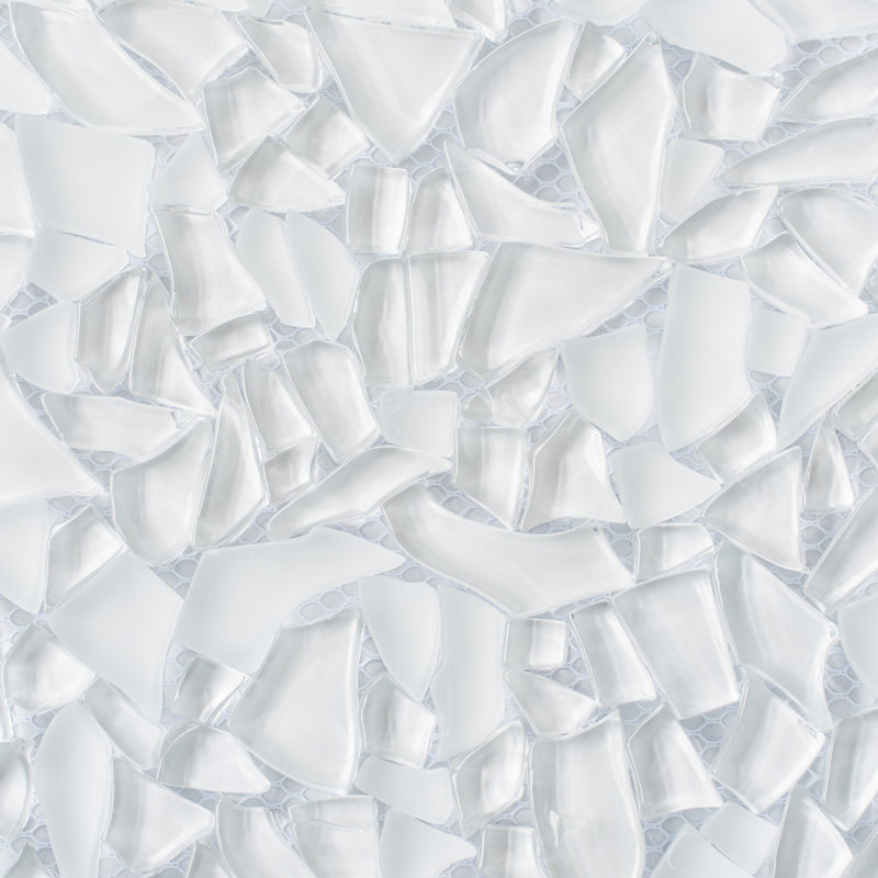 Glass Pebbles Mosaic Wall & Floor Tile, White