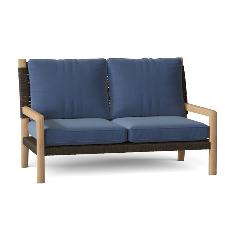 Hudson Outdoor 2 - Seat Loveseat, Canvas Navy Sunbrella® Canvas, Hudson Charcoal Lace