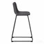 Chaise de bureau, hauteur de bar, debout, bureau d'ordinateur, bureau, aspect cuir gris, métal noir, contemporain, moderne
