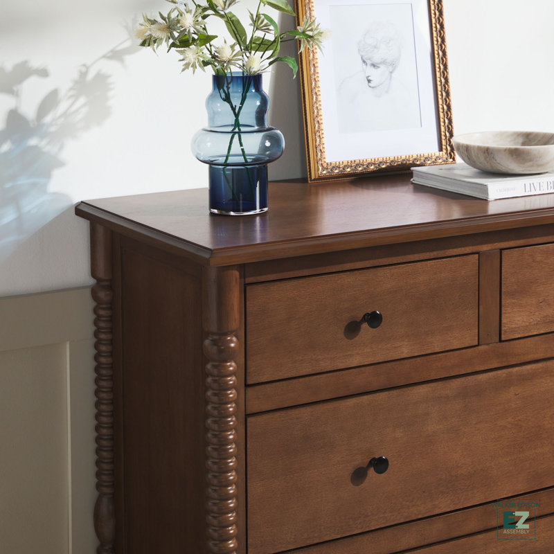 Commode à 5 tiroirs Vivienne, Brun foncé
