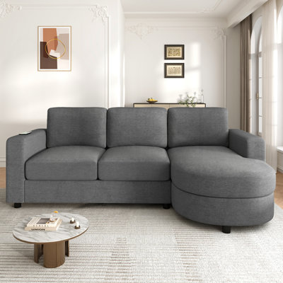 84.6" L-Shaped Modern Sectional Sofa