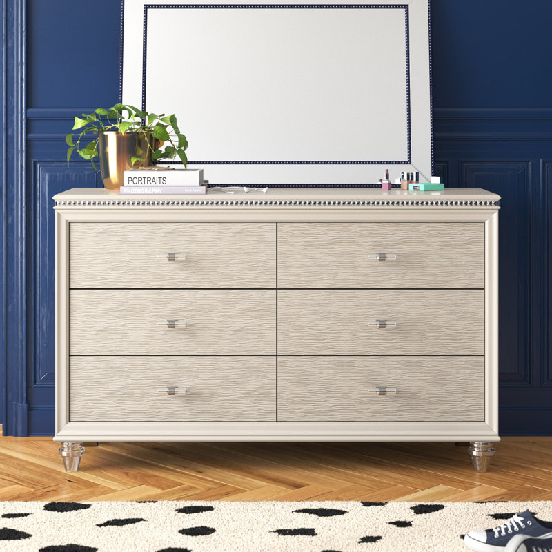 Commode double 6 tiroirs Sienna, Blanc