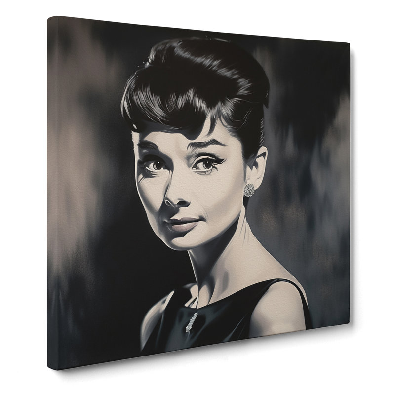 Audrey Hepburn Airbrush - Wrapped Canvas - Framed Print, 35cm H x 35cm W x 3cm D