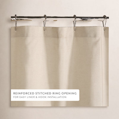 Linen-Look Textured Woven Shower Curtains