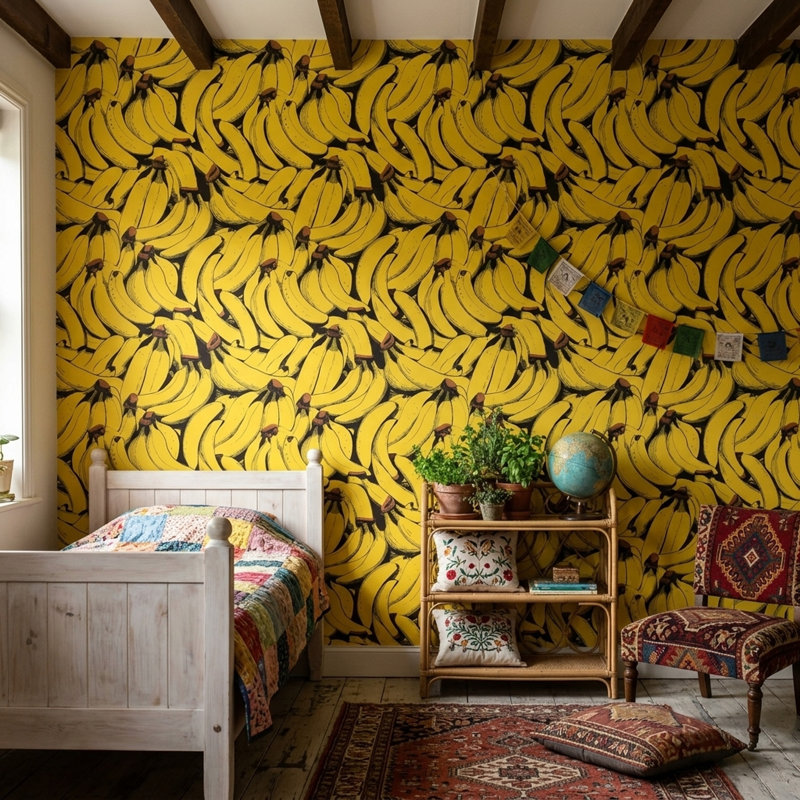 Banana Pop Art Tropical, Non-Woven Non-Pasted