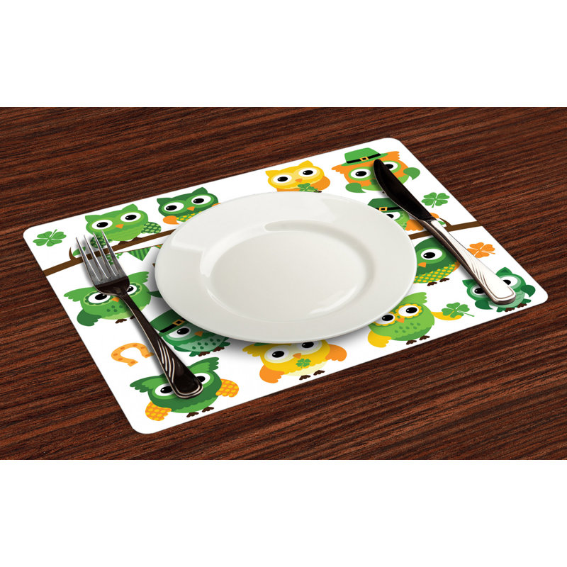 Remerton St. Patrick's Day Ir?Sh Owls Placemat