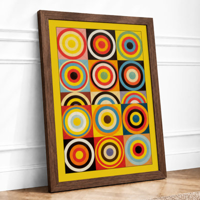 Chromatic Circles Geometric - Framed Print