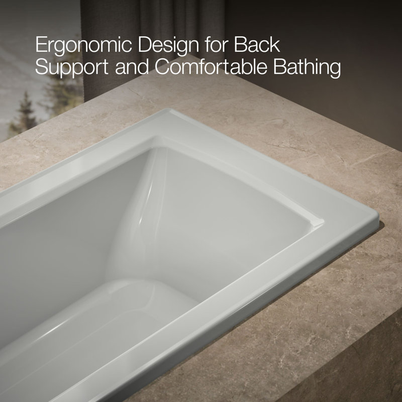 Archer 60" x 30" Soaking Bathtub, Ice Gray