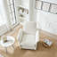 Fauteuil d'appoint pivotant avec base en bois