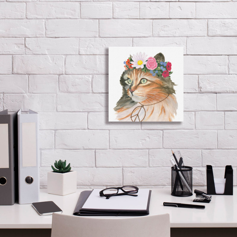«Cattitude 1» par Myles Sullivan, art mural sur toile, 37 po x 37 po, H 12 po x l 12 po x P 0,75 po