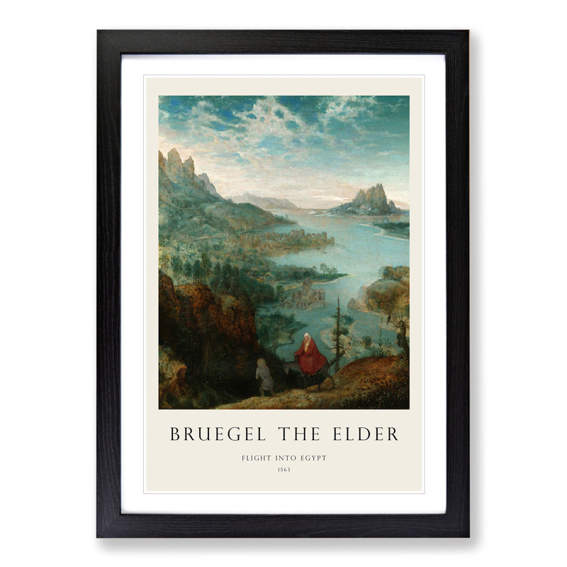 Flight To Egypt by Pieter Bruegel The Elder - Single Picture Frame Print, 48cm H x 36cm W x 2cm D, Black Framed