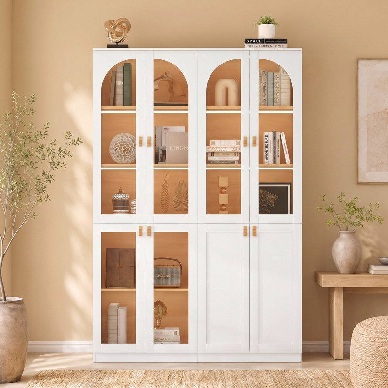 Bibliothèque blanche H 71 po x l 47,2 po Cathcart, H 71 po x l 47,2 po x P 13,6 po, White
