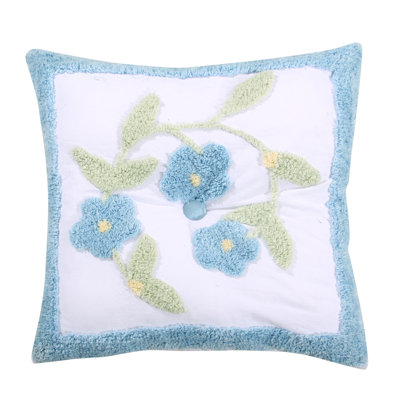 Bloomfield Appliqued Cotton Reversible Throw Pillow