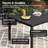 Milaan Square Steel Outdoor Dining Table Umbrella Hole , 37.8 " W 37.8 " D-1974607787