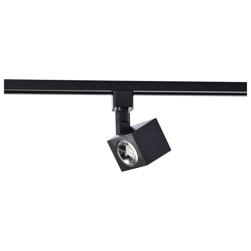 Black LED Square Track Light Head with Adjustable Swivel