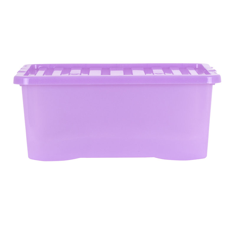 Wham Sparkle 45L Plastic Storage Boxes Pack of 10 Tint Lavender