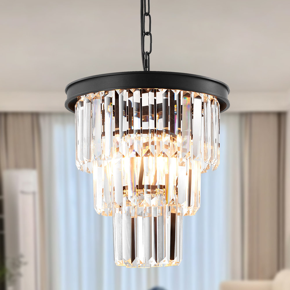 Tasiana 1 - Light Unique Tiered Chandelier with Crystal Accents Mercer41 