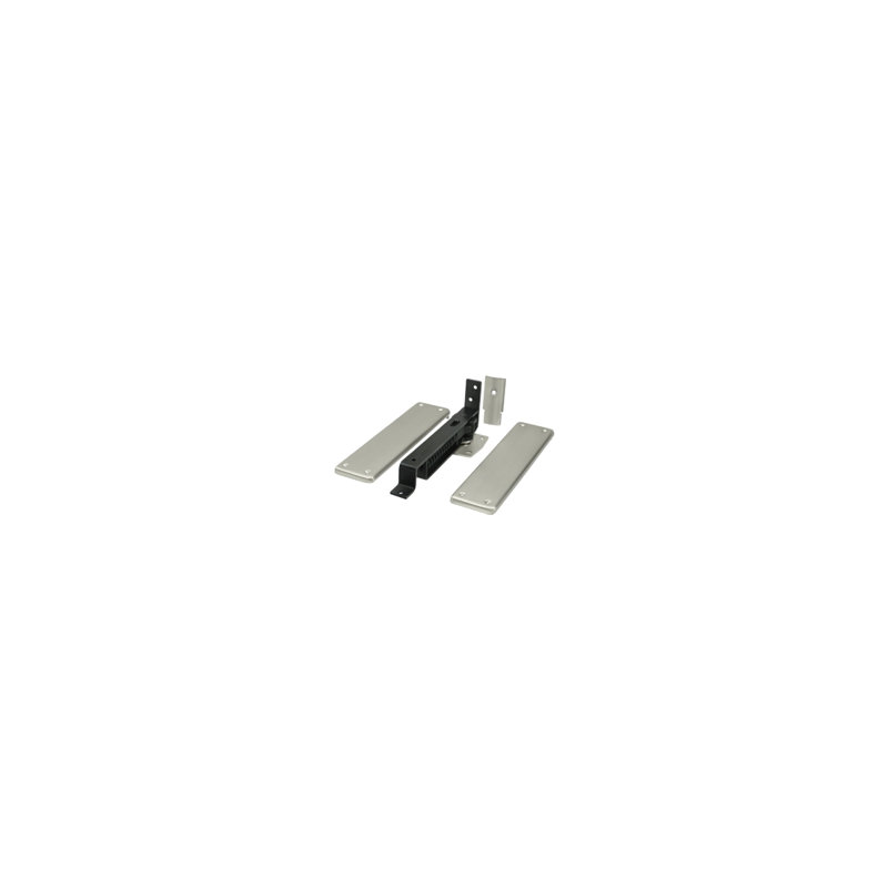 Deltana DASH95U26D Spring Hinge, Double Action w/ Solid Brass Cover Plates in Brushed Chrome, Brushed Nickel