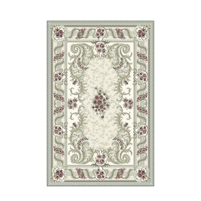 Stylish Woven Carpet, 4 x 6 Feet, 100% Polyester | Antibacterial, 3D Digital Printing, Non-Slip PVC Felt Dot Underside | Machine Washable, 0.4 in Pile Height, Perfect for Living Room & Bedroom Decor