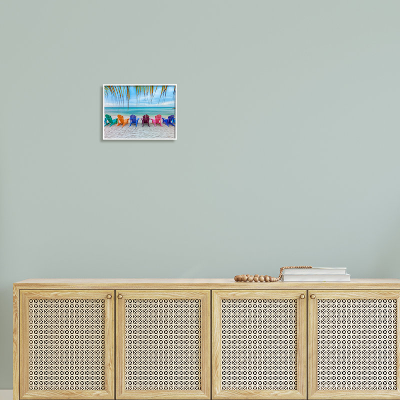 Pittoresque plage tropicale giclée, art mural texturé par Mary Lou, H 24 po x l 30 po x P 1,5 po, Estampe numérique Farmhouse