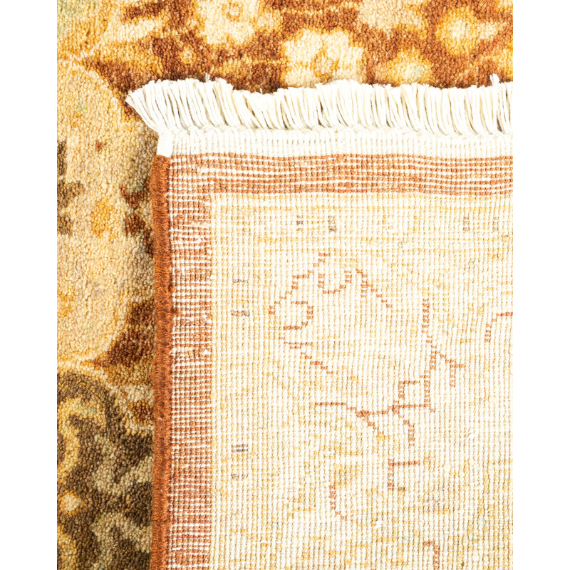 Tapis de couloir unique en laine jaune / brun 2 pi 6 po x 10 pi 3 po Hayner One-of-a-Kind