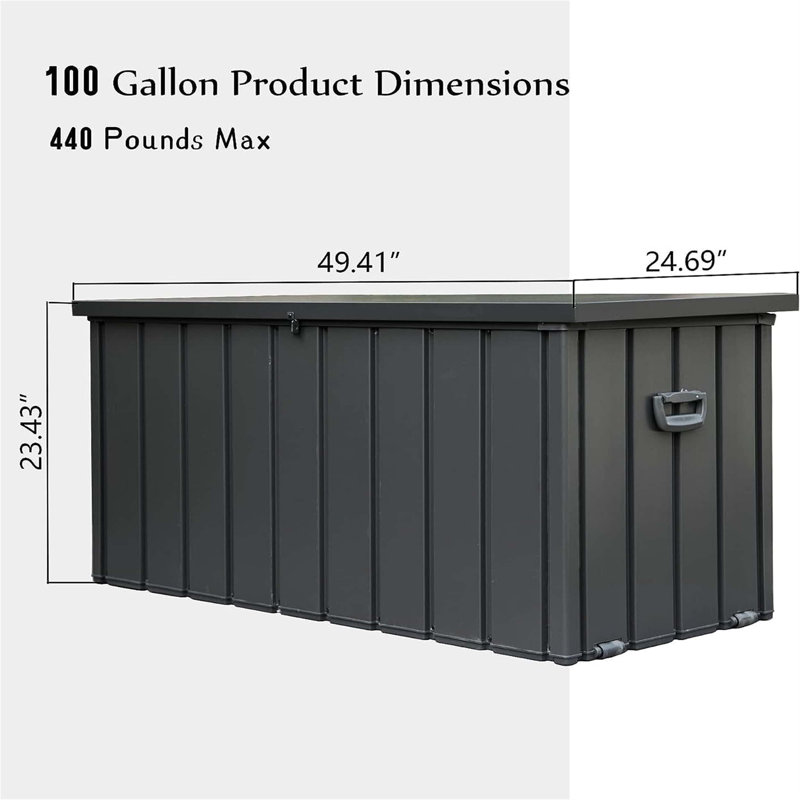 Large Capacity Outdoor Storage Deck Box with Lockable Lid, Ideal for Patio Cushions, Garden Tools and More, Portable and Durable