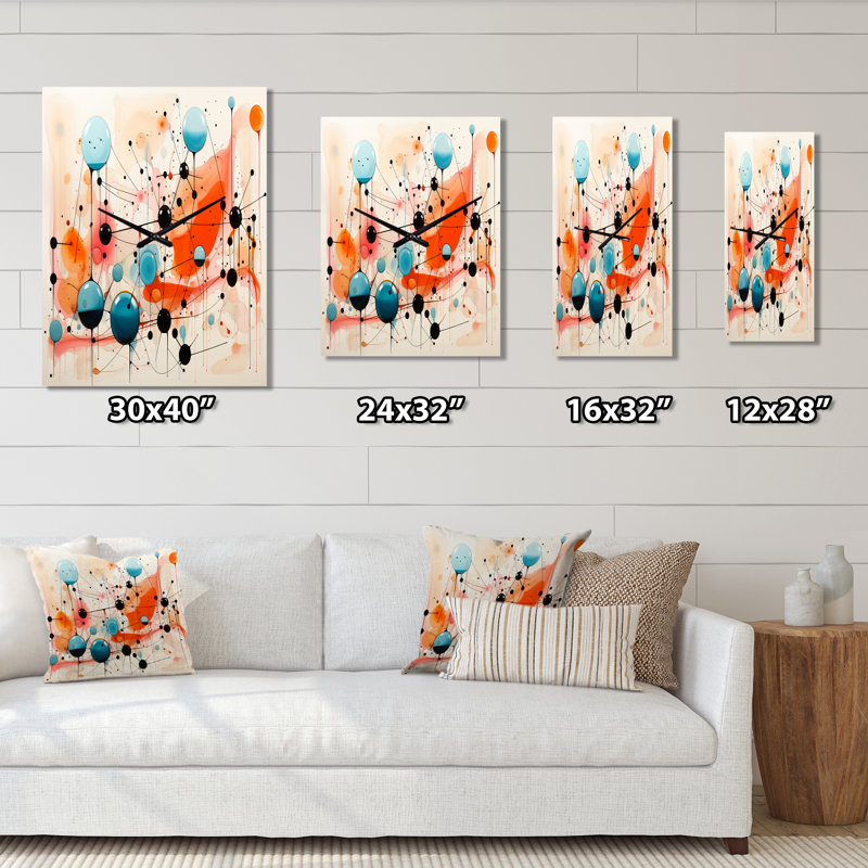 Horloge murale colorée Mid Mid Century, Petit