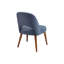 Chaise de salle à manger moderne de 2 personnes - Tissu bleu marine, structure en bois de pacanier massif, pieds-844887337