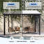 Pavillon de jardin mural l 10 pi x P 8 pi avec toit incliné, pergola d'extérieur en aluminium pour patio ou terrasse-124944156