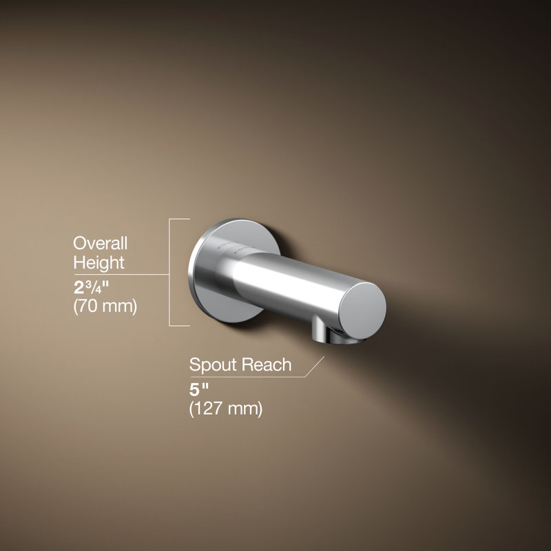 Bec de baignoire mural Elate, Chrome poli