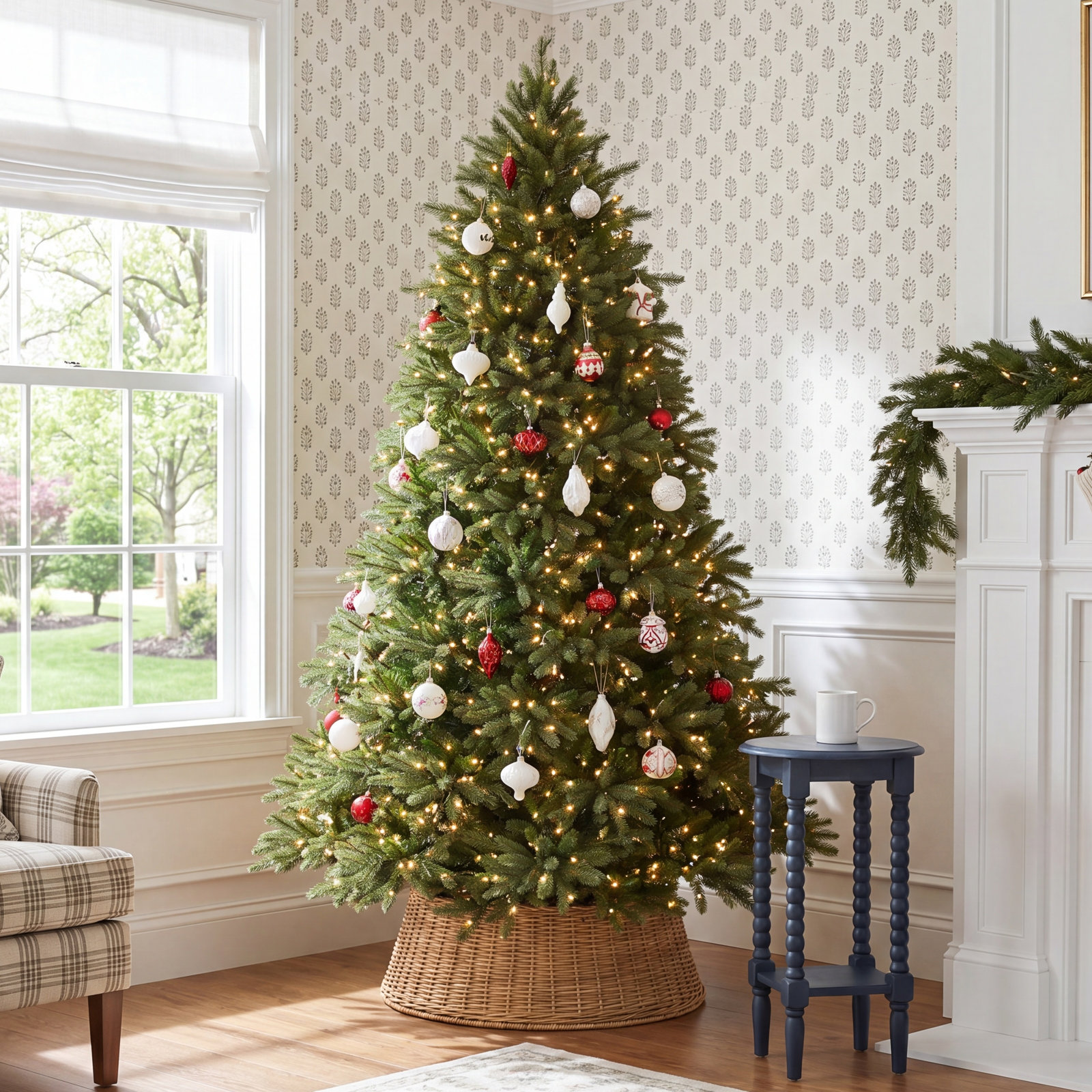 Jersey Flocked 7.5' Pre-Lit Fir Christmas Tree