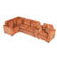 Canapé d'angle orange de 306 cm (120,5 po) avec canapé-lit réversible, lit gigogne, tiroir de rangement, compartiment caché, porte-gobelets et coussins ajustables pour un confort optimal dans votre salon.