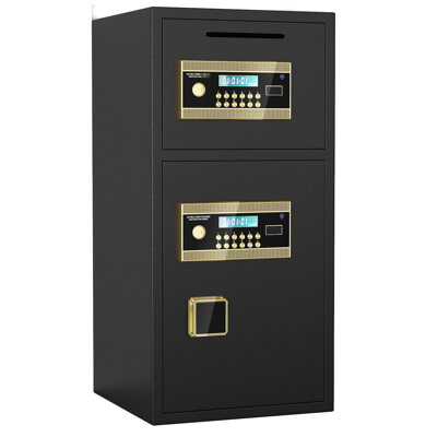 Digital Security Safe, Coin Slot, Large Double - Door, 6.0 Cubic Feet, And Waterproof, Hidden Code, Dual Alarm, All Steel, Wall Mount Double Door Digital Operated Feature, Waterproof Bag, Thickened