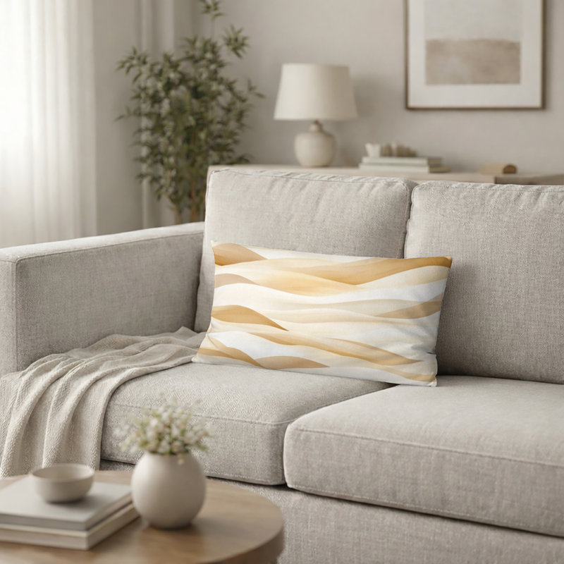 Coussin Coastal - Coussin beige, H 12 po x l 20 po