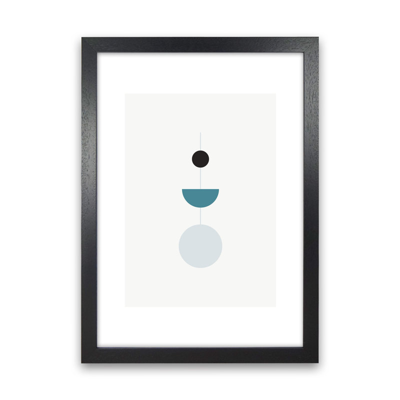 Mita Teal Abstract N9 by Pixy Paper - Print, Black Framed, 84cm H x 59.4cm W x 3cm D