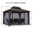 Hardtop Gazebo 10' X 13' Aluminum Gazebo With Double Roof, Curtains And Netting Included