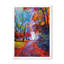 Petite route à travers le paysage d'automne rouge - peinture sur toile-59757759-59757761