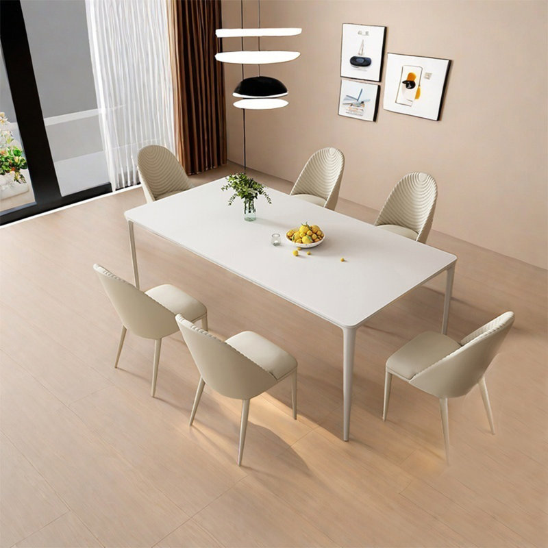 Ensembles de table de salle à manger Simple Rock Plate, Beige, H 29,52 po x L 70,86 po x l 35,43 po