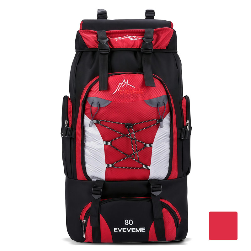 80l imperméable à l'eau, randonnée, camping, sac à dos, escalade, voyage, sac à dos extérieur, Noir