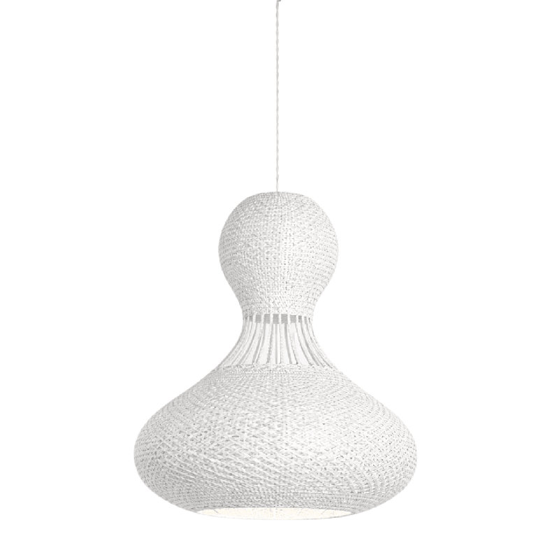 Luminaire suspendu en rotin blanc Bali 22 po Bali, White, White