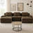 117" Boneless U-Shaped Modular Sectional Sofa with Ottoman, 3-Seater Corduroy Couch with Tufted Design, Deep Seating Cloud Sofa, No Assembly Required & Anti-Slip Base-2010594301