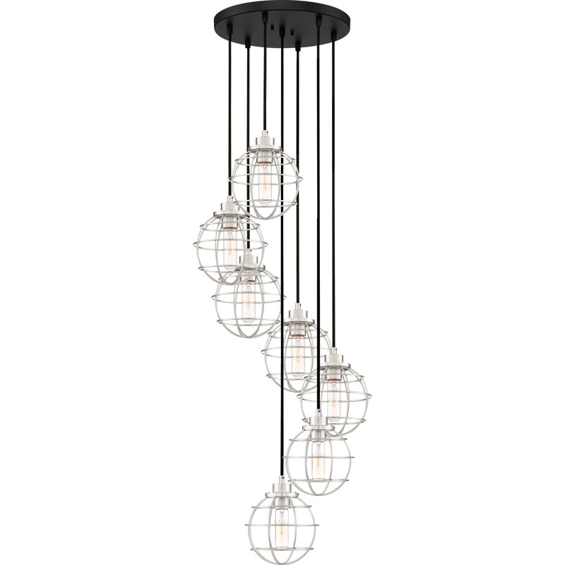 Luminaire suspendu sphère 7 lumières grappe Cleland
