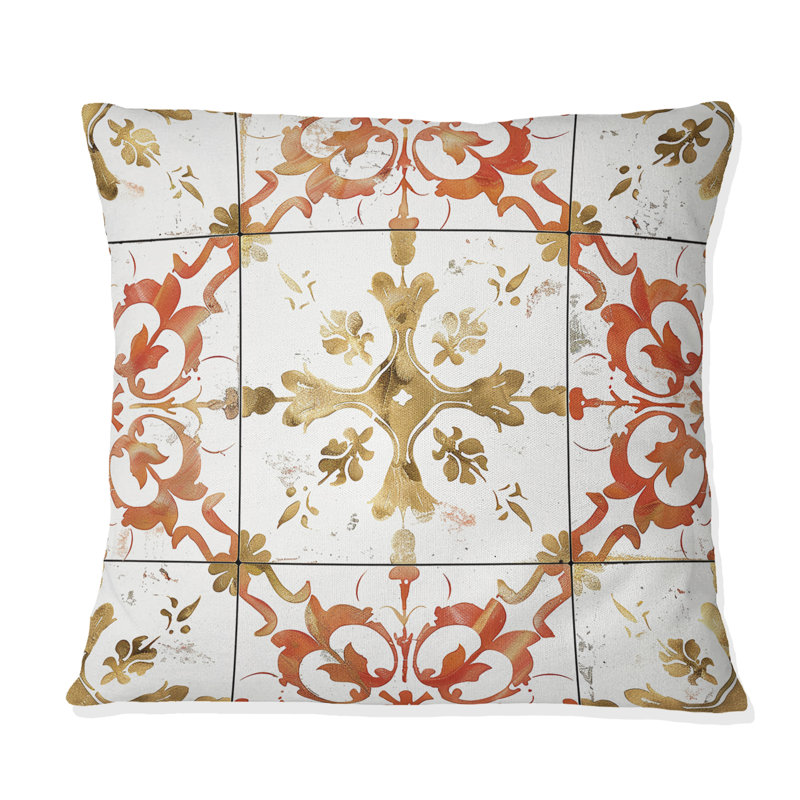 Salmon Rustile Tiles Farmhouse I - Coussin Farmhouse, H 16 po x l 16 po