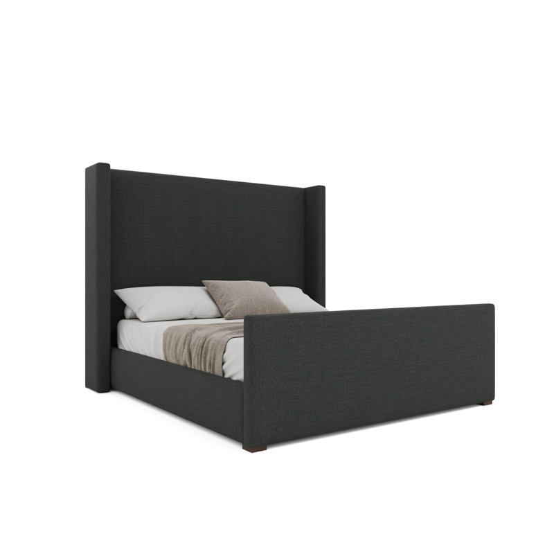 Lit de pied de lit Aylet Luxe, Gris anthracite, King