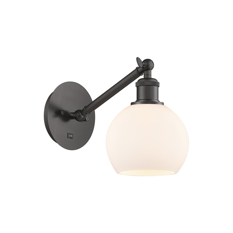 Shauna Armed Sconce, Matte White, LED, Oil Rubbed Bronze