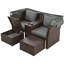 Chaise longue d'extérieur en osier pour patio avec auvent et porte-gobelets-307063224