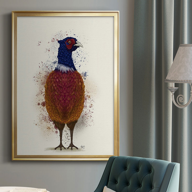 Pheasant Splash 3 - reproduction de cadre photo simple, Or, H 30,5 po x l 22,5 po x P 1 po