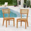 Chaise en bois d'acacia avec osier brun clair Netro